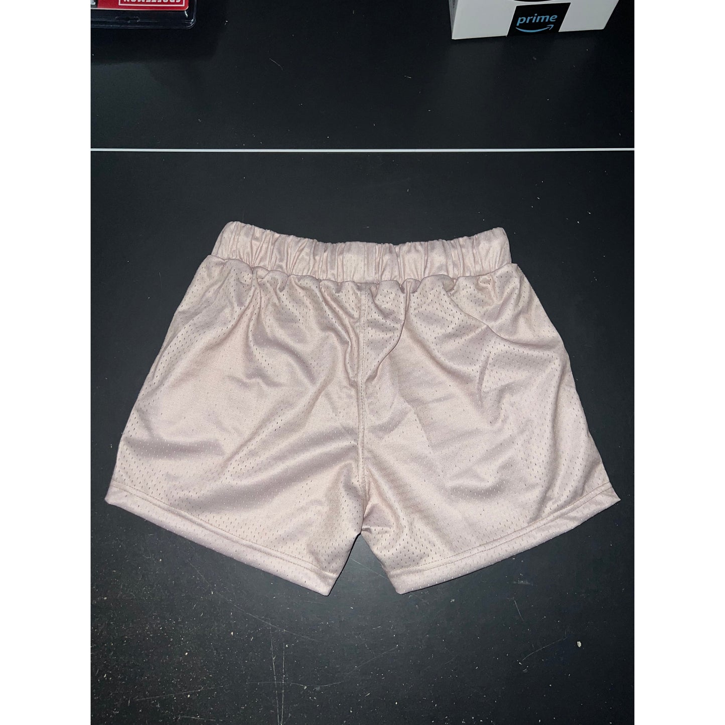 Tan / Beige 5 Inch Mesh Shorts - Gym Shorts With Zippers