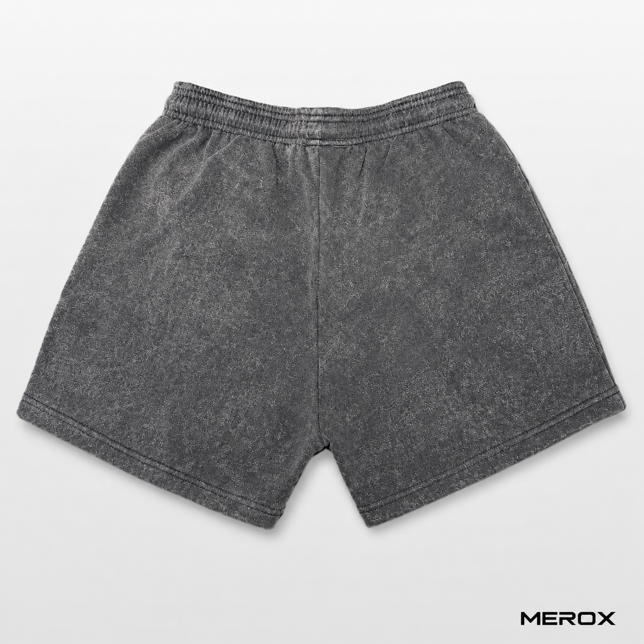 MEROX Black Acid Wash cotton 5-inch shorts back view