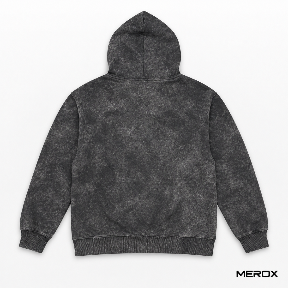 MEROX black acid wash hoodie back