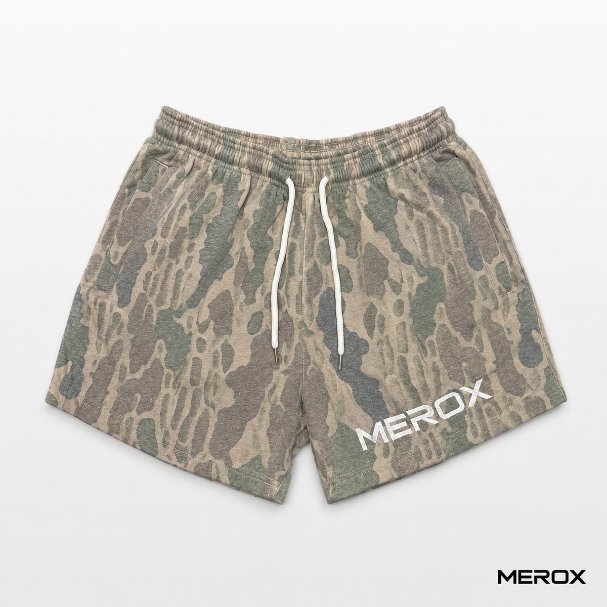 MEROX Cotton Old School Camo 5-inch shorts front view