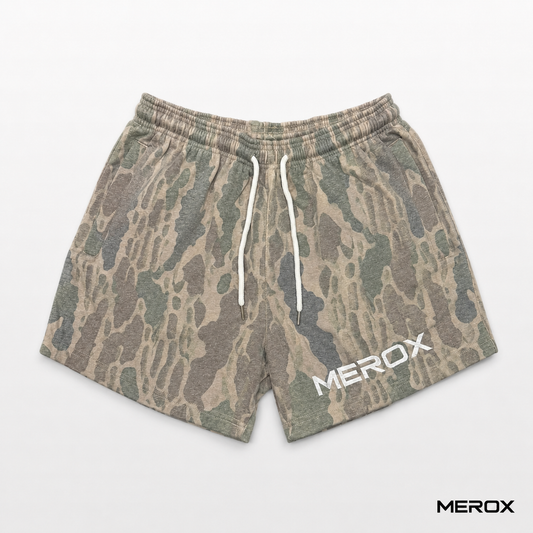 MEROX Cotton Old School Camo 5-inch shorts front view