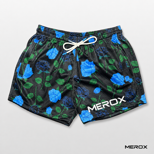 MEROX Diamond Flower 5-inch mesh shorts front