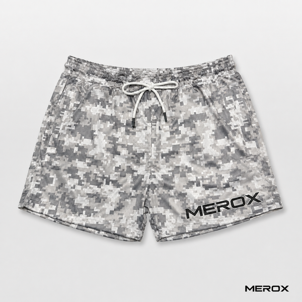 MEROX Digital Camo 5-inch mesh shorts front view