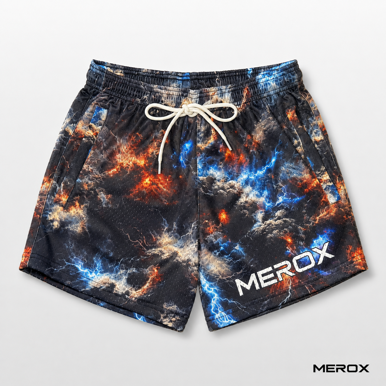 MEROX Galaxy Storm Cloud 5-inch mesh shorts front view
