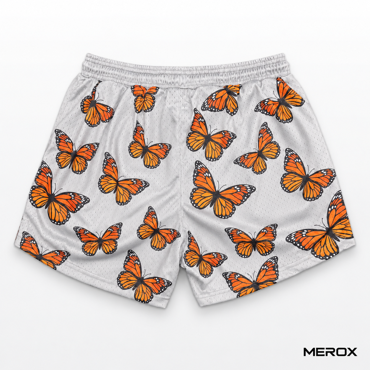 MEROX Monarch Butterfly 5-inch mesh shorts back view