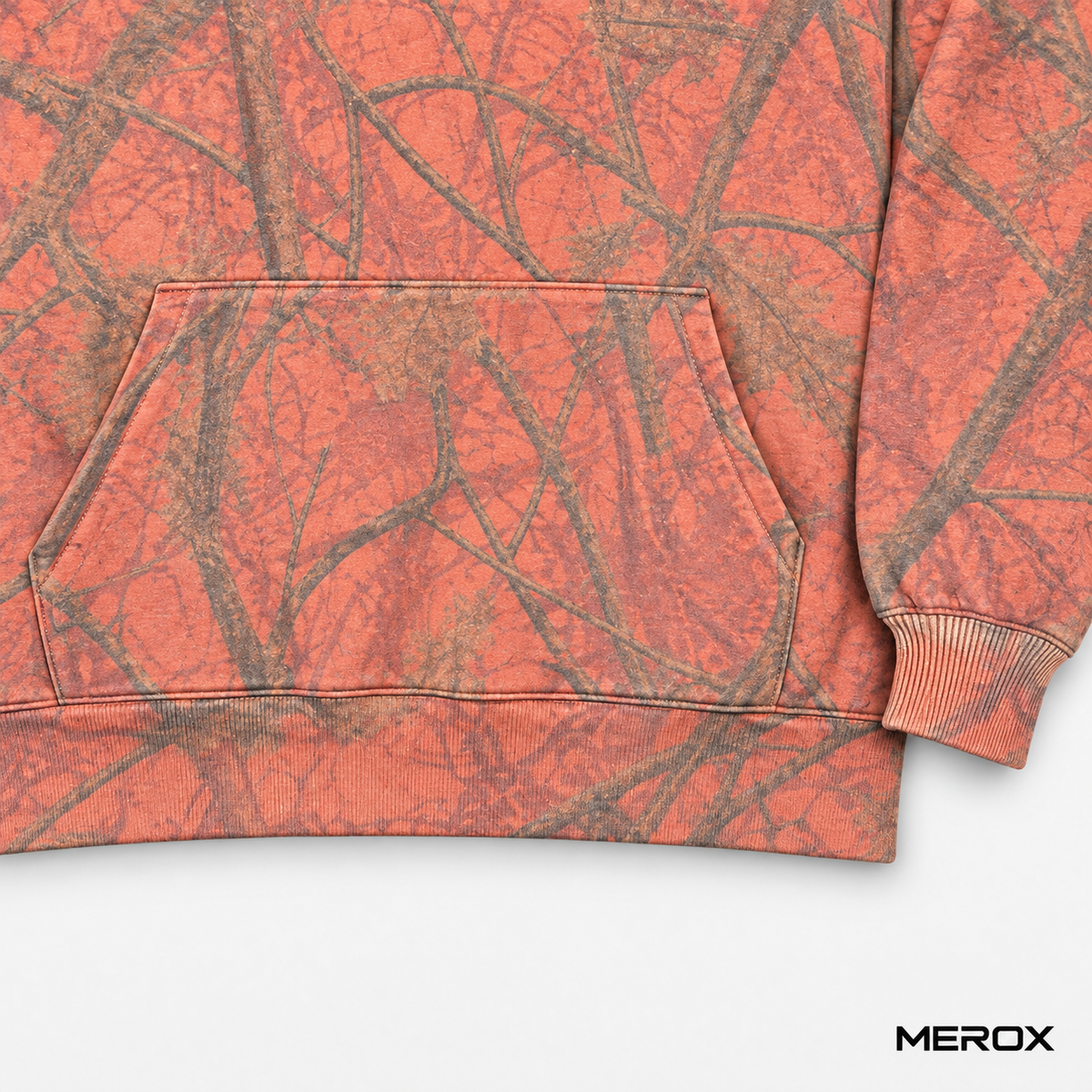 MEROX Orange Camo Hoodie back view