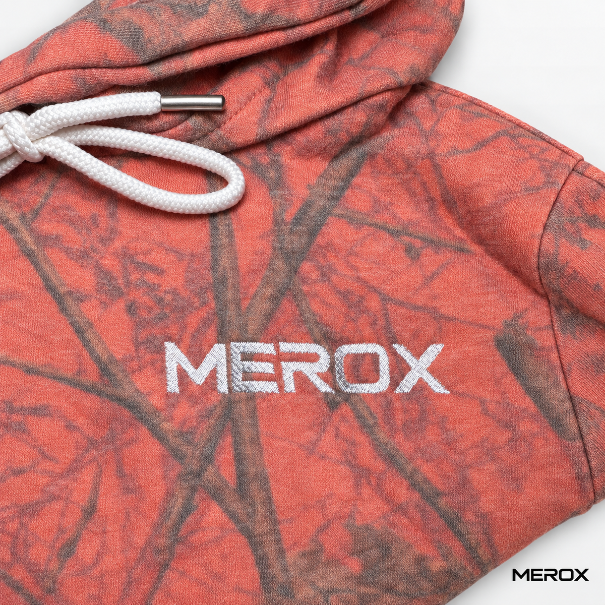 MEROX Orange Camo Hoodie front view