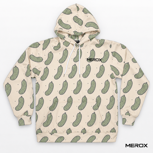 MEROX pickle pattern embroidered hoodie front view