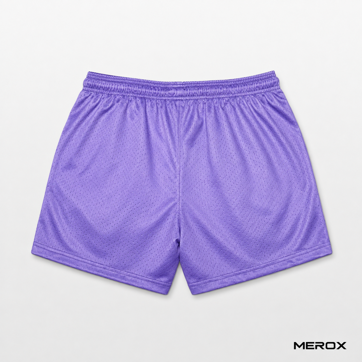 MEROX purple 5-inch mesh shorts back view