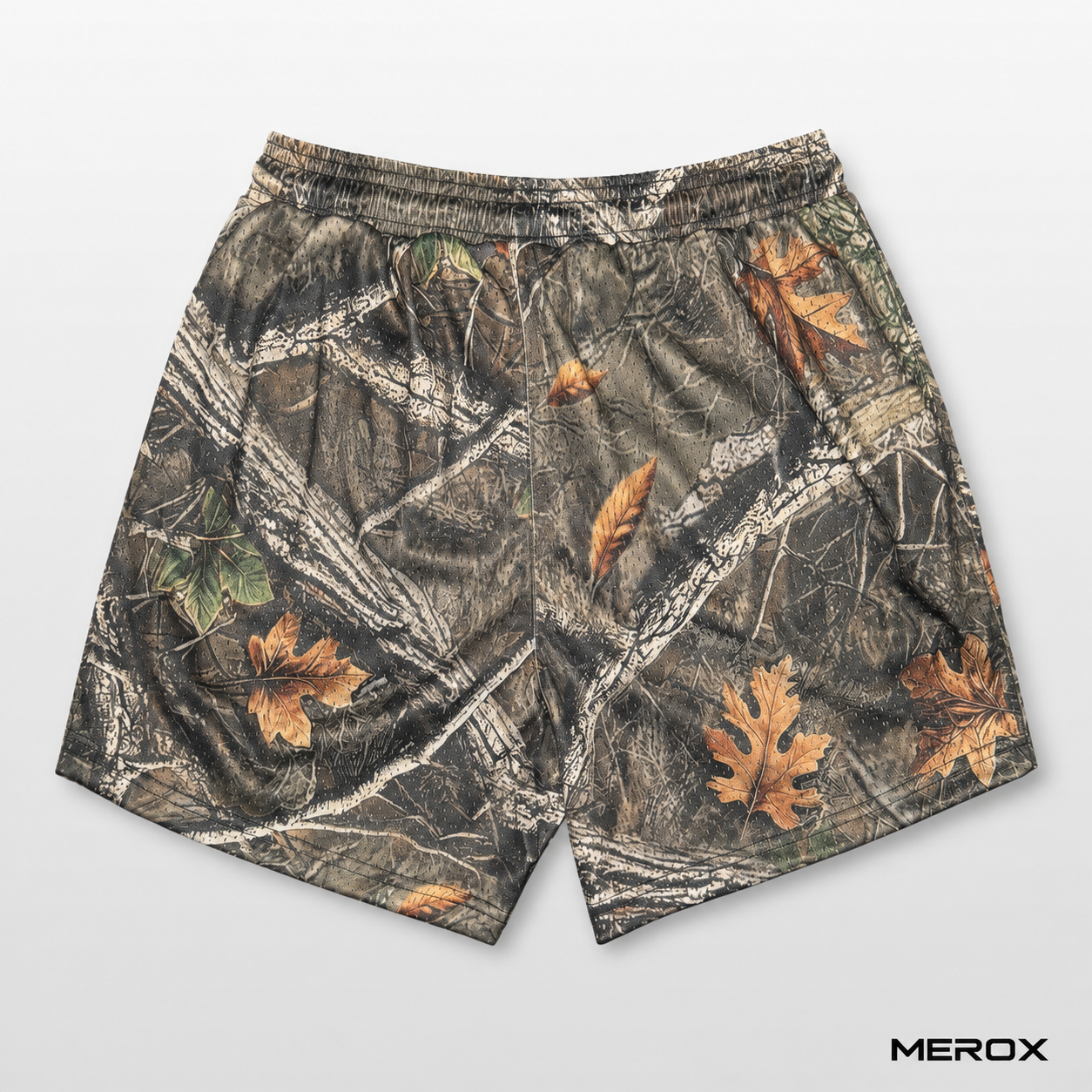 MEROX Realistic Camouflage 5-inch mesh shorts back view
