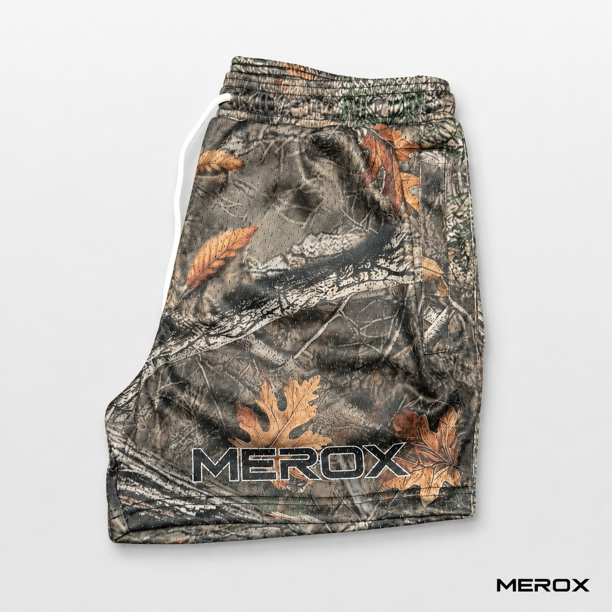 MEROX Realistic Camouflage 5-inch mesh shorts side view