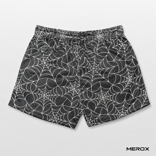 MEROX Spider Web unisex mesh shorts back view