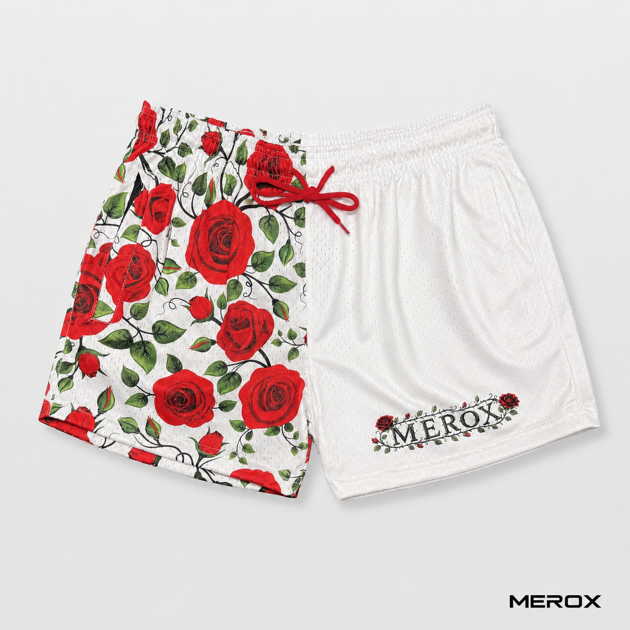 MEROX Split Rose mesh shorts side view