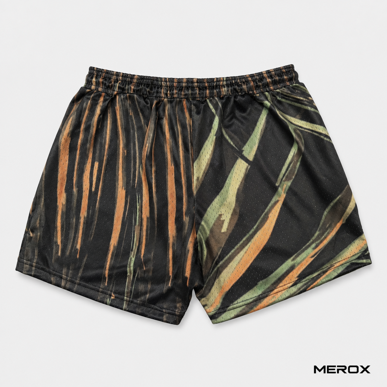 MEROX Tiger Camo 5-inch mesh shorts back