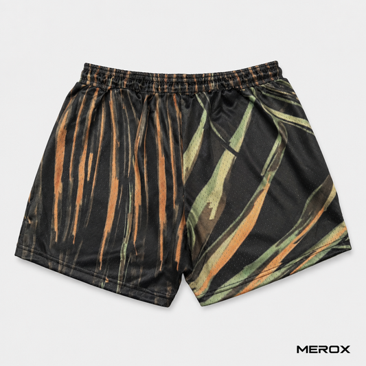 MEROX Tiger Camo 5-inch mesh shorts back