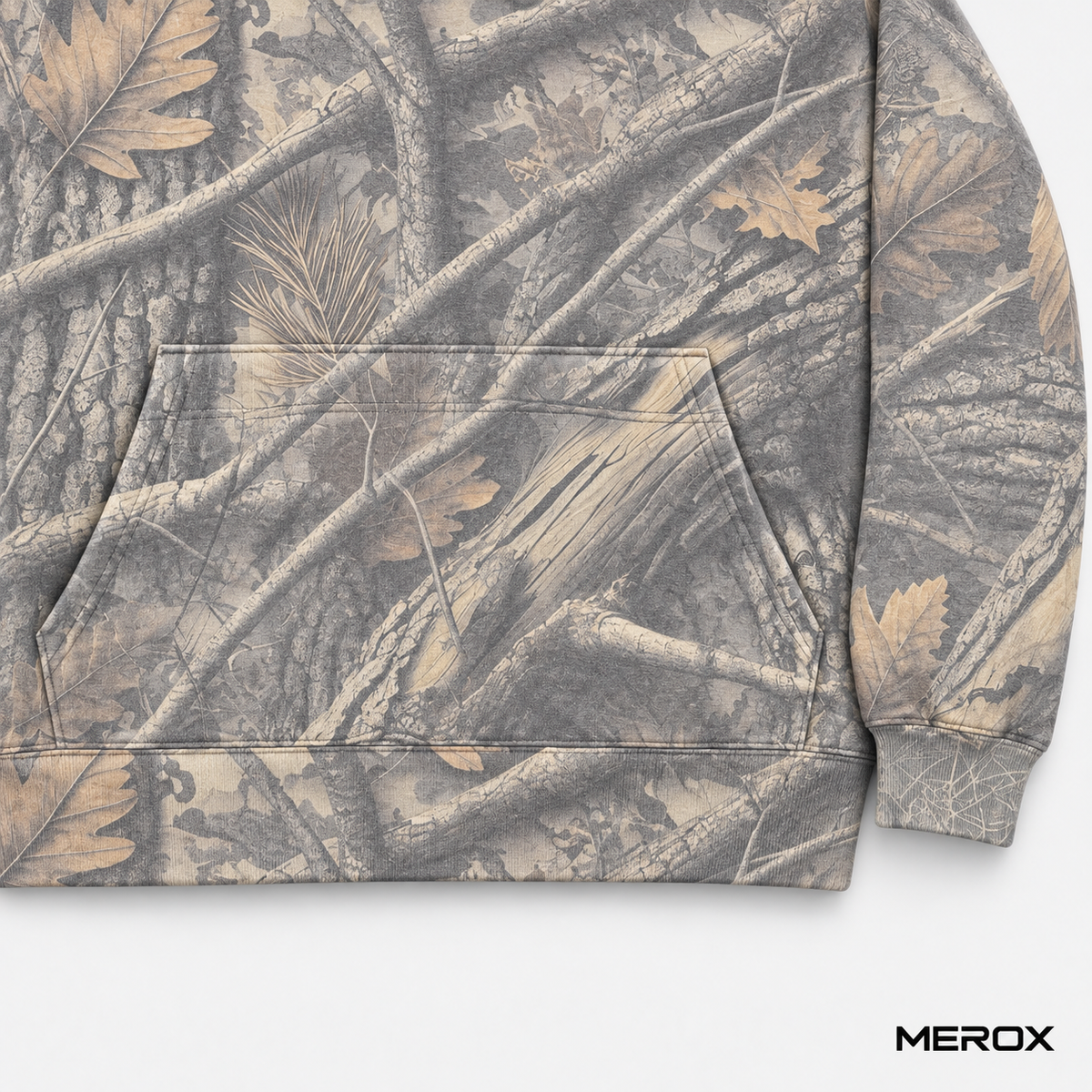 MEROX Embroidered Vintage Camo Hoodie back view