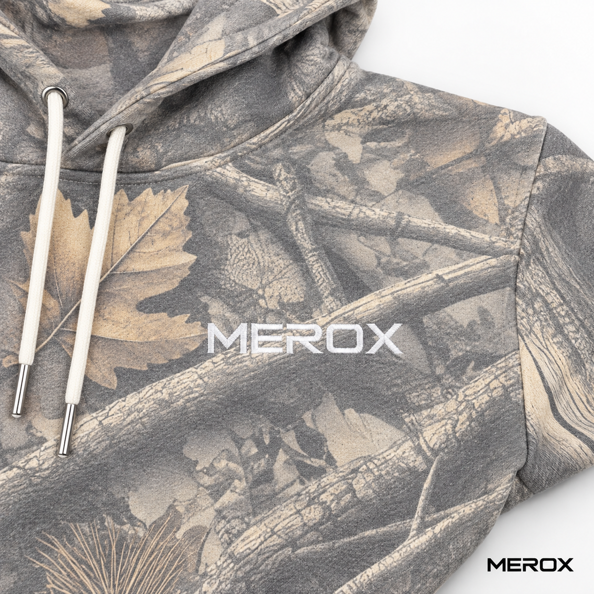 MEROX Embroidered Vintage Camo Hoodie front view