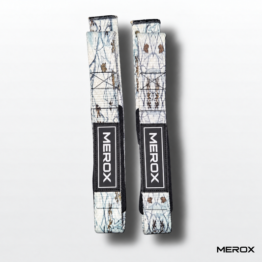 MEROX white arctic camo lifting straps flat pair