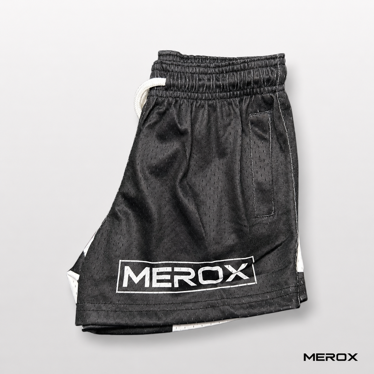 MEROX Youth Checkered Mesh Shorts side view with zipper pocket