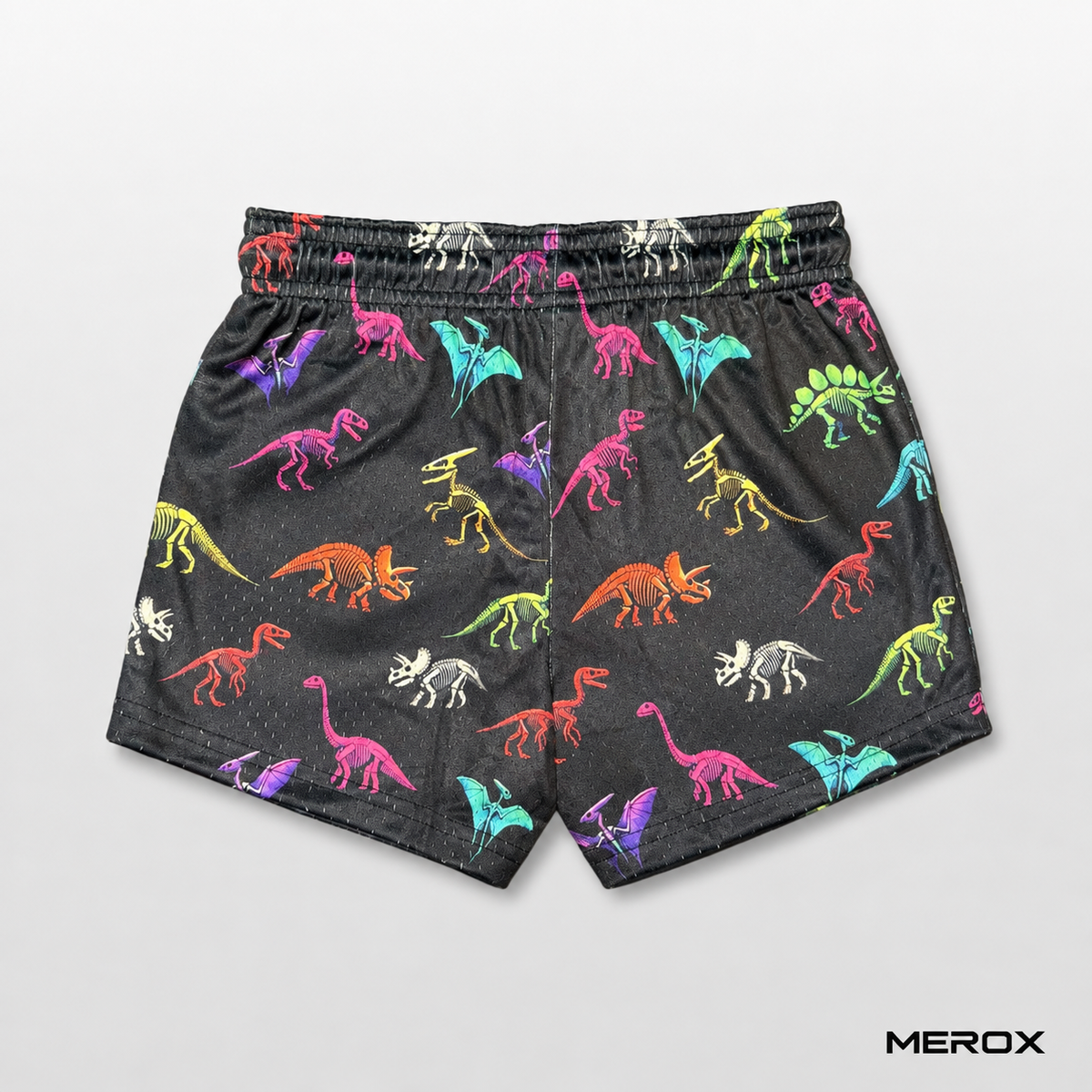 MEROX Youth Dinosaur Mesh Shorts back view
