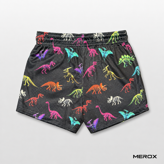 MEROX Youth Dinosaur Mesh Shorts back view