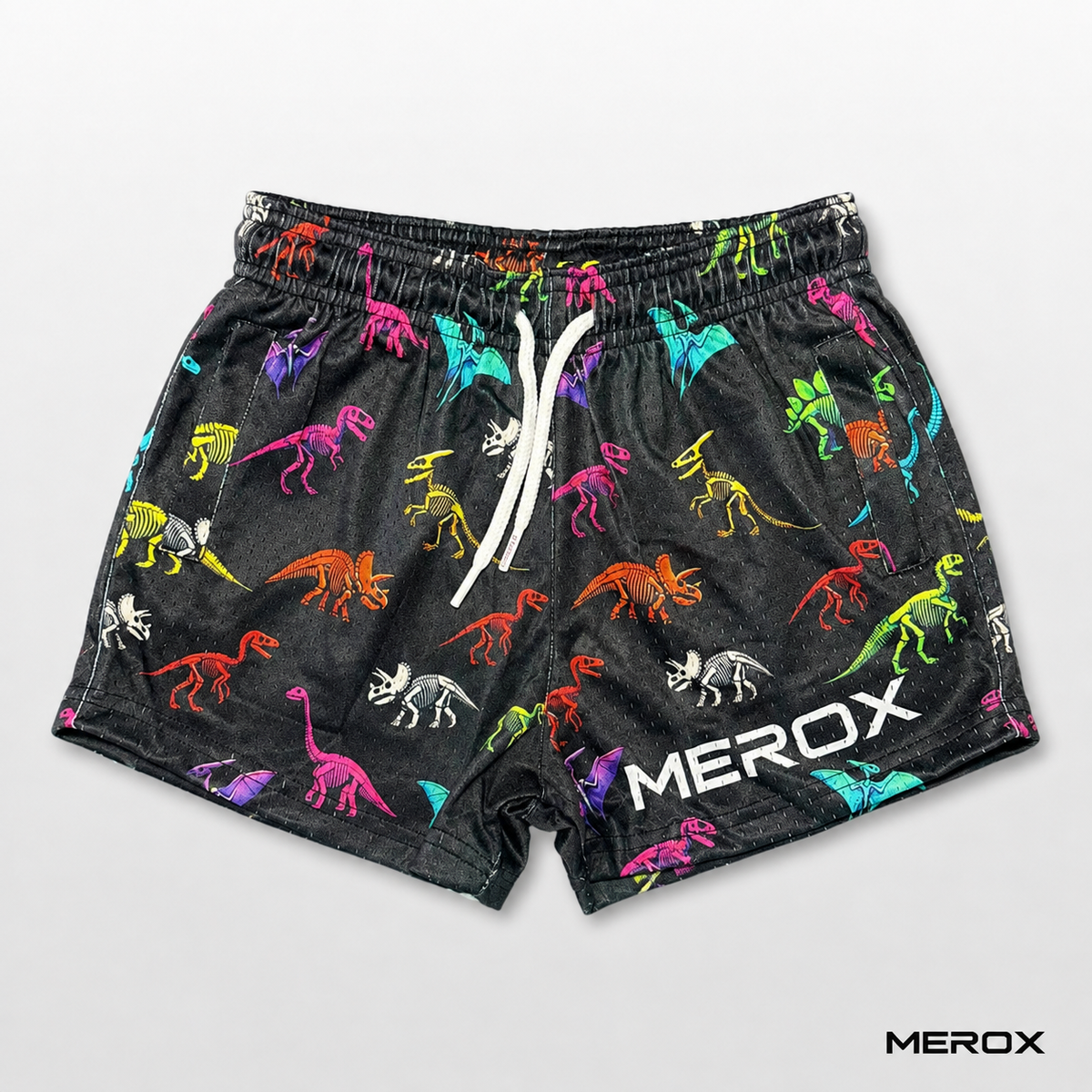MEROX Youth Dinosaur Mesh Shorts front view