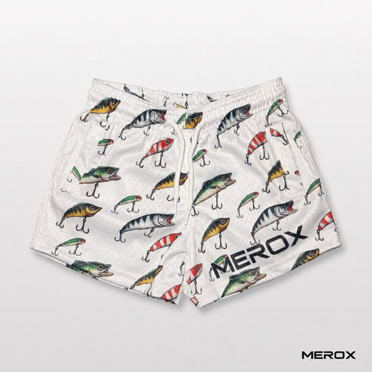MEROX Youth Fishing Lure Mesh Shorts front view