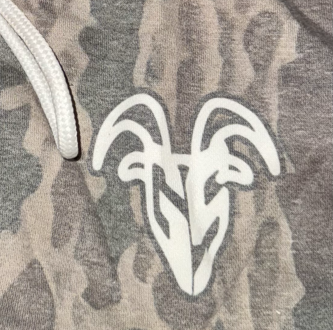 Goat Strength White Washed Bottomland Camo Hoodie - Bottomland Camouflage with White Washed overlay for Men & Women Sweaters, Realistic Camouflage