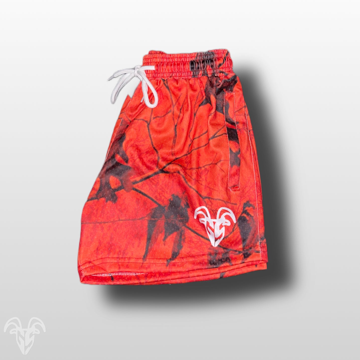 Orange Camo 5 Inch Inseam Mesh Shorts - Gym Shorts With Zipper For Active ware