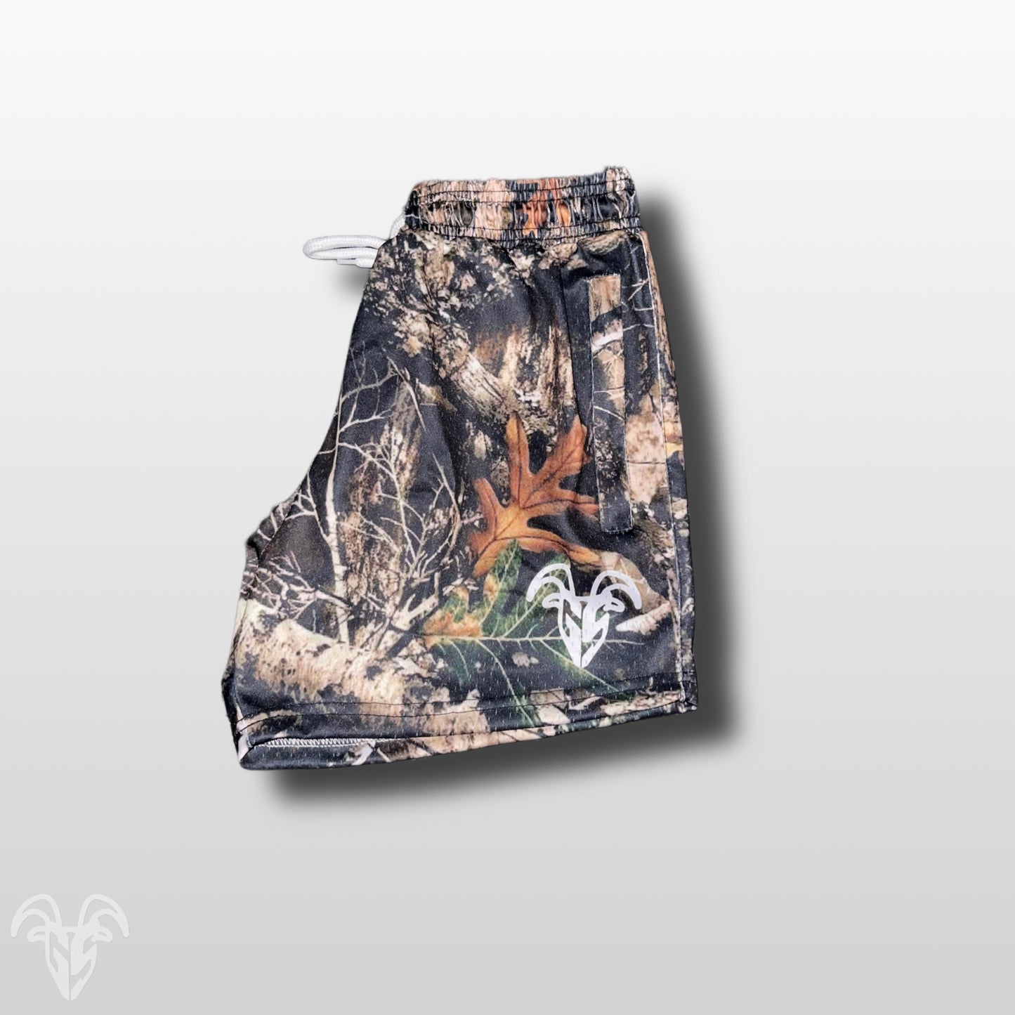 Realistic Camo Design  5-Inch Inseam Gym Shorts with Zipper Pockets Ultimate Active Wear