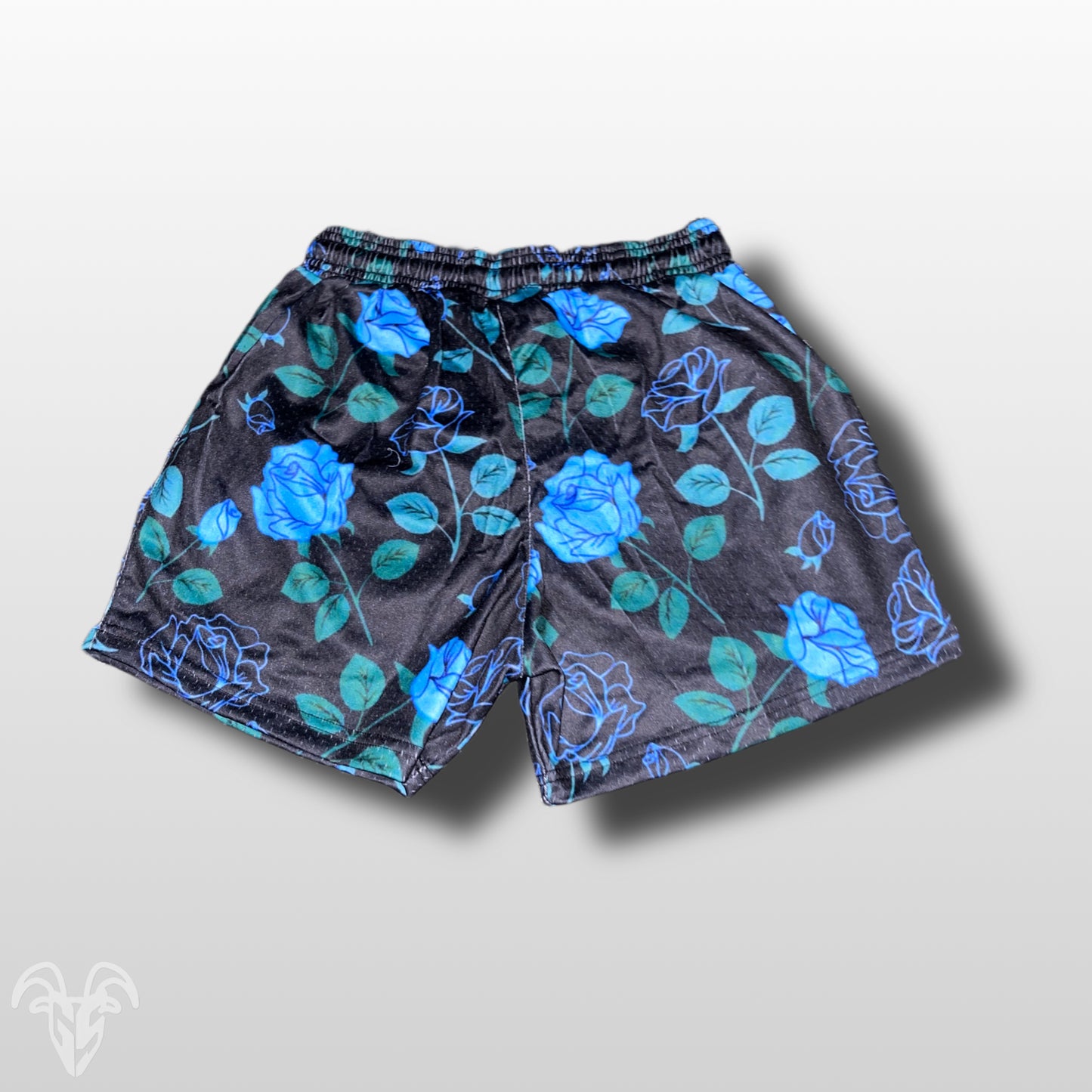 5-Inch Inseam Gym Shorts with Zipper Pockets - Stylish Blue Floral Design for Active Wear