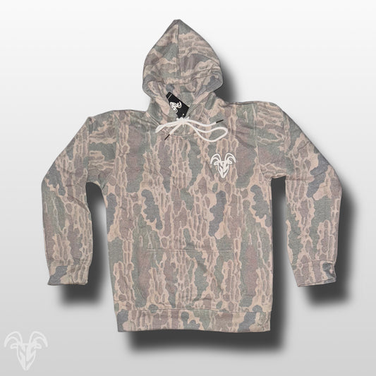 Goat Strength White Washed Bottomland Camo Hoodie - Bottomland Camouflage with White Washed overlay for Men & Women Sweaters, Realistic Camouflage