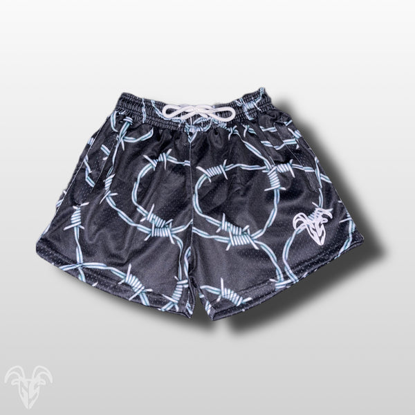 Goat Strength Barbed Wire mesh shorts front