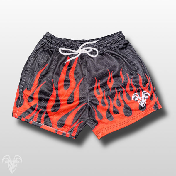 Goat Strength final stock flame mesh shorts image 1