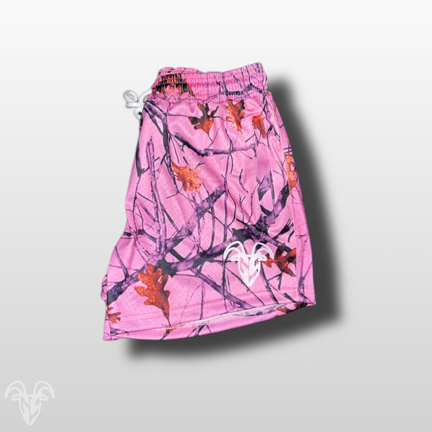 Pink Camo 5 inch Inseam Mesh Shorts - Zipper Pockets For Active ware and Gym Needs