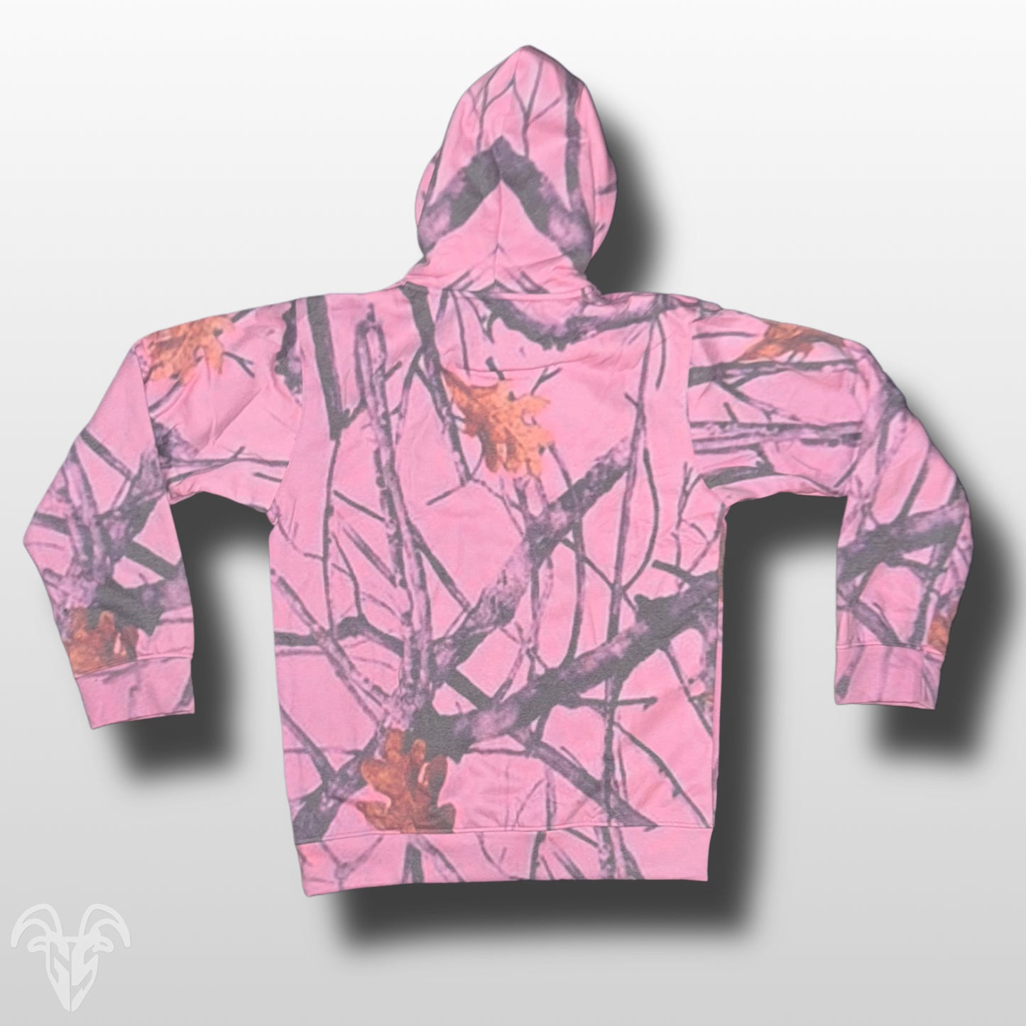 Goat Strength Pink Camo Hoodie - White Washed Acid Washed Camouflage Sweater for Men & Women Sweaters, Realistic Camouflage Cotton Blend