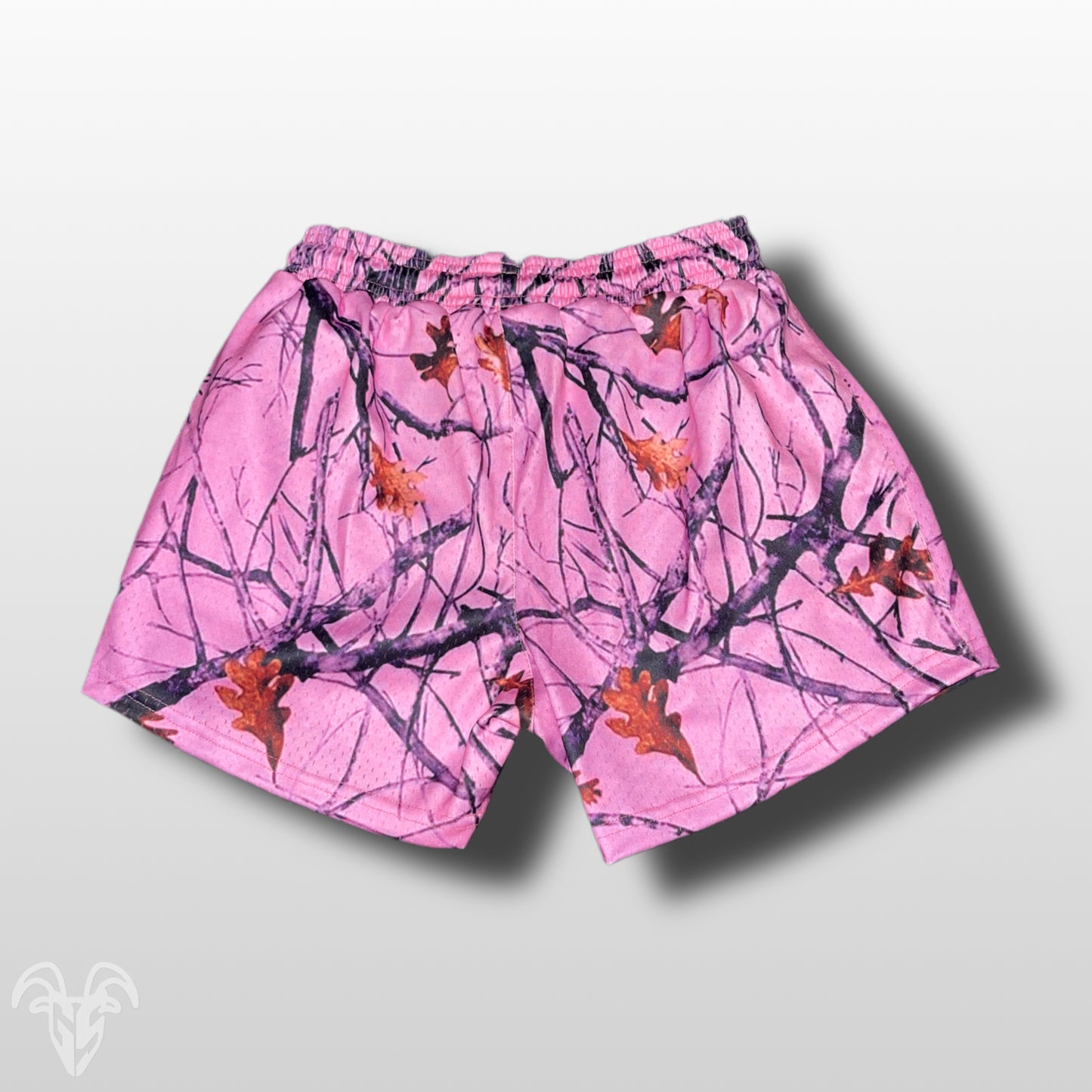 Pink Camo 5 inch Inseam Mesh Shorts - Zipper Pockets For Active ware and Gym Needs