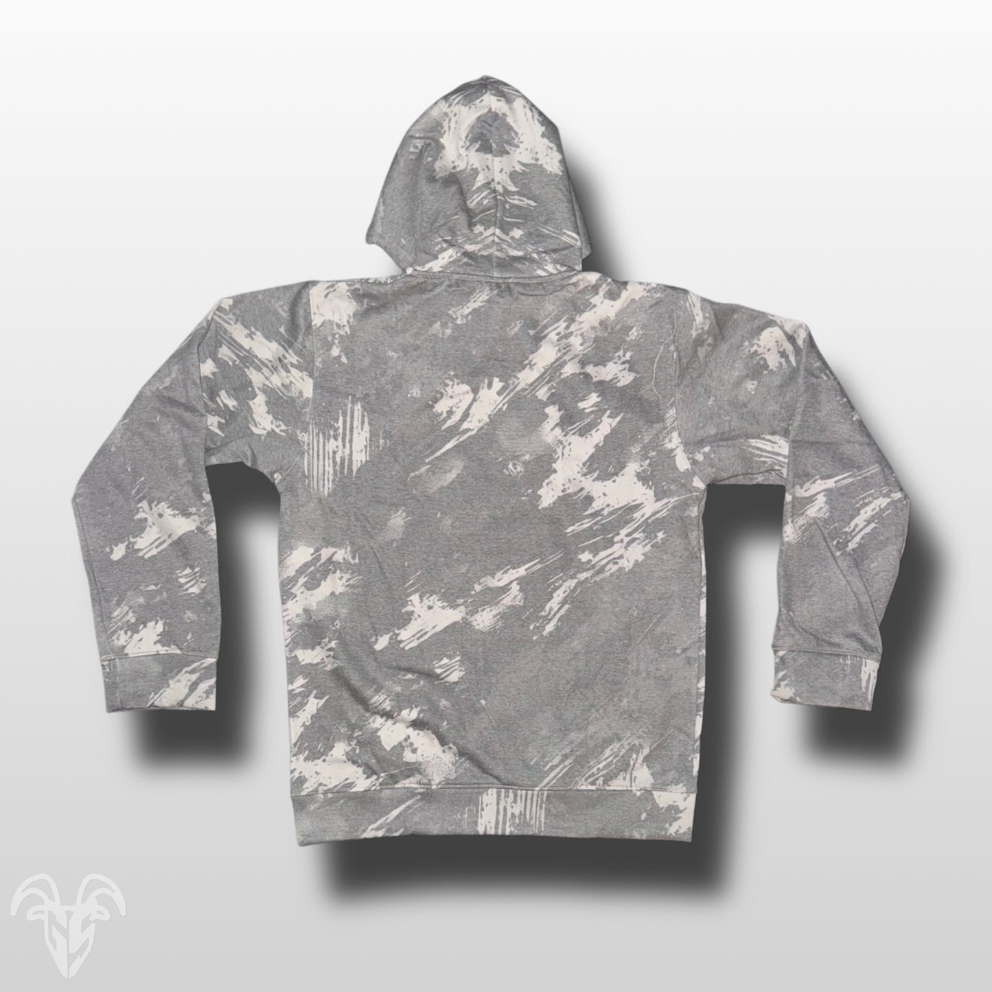 Goat Strength Black Scratch Camo Hoodie - White Washed Acid Washed Camouflage Sweater for Men & Women Sweaters, Realistic Camouflage Cotton Blend