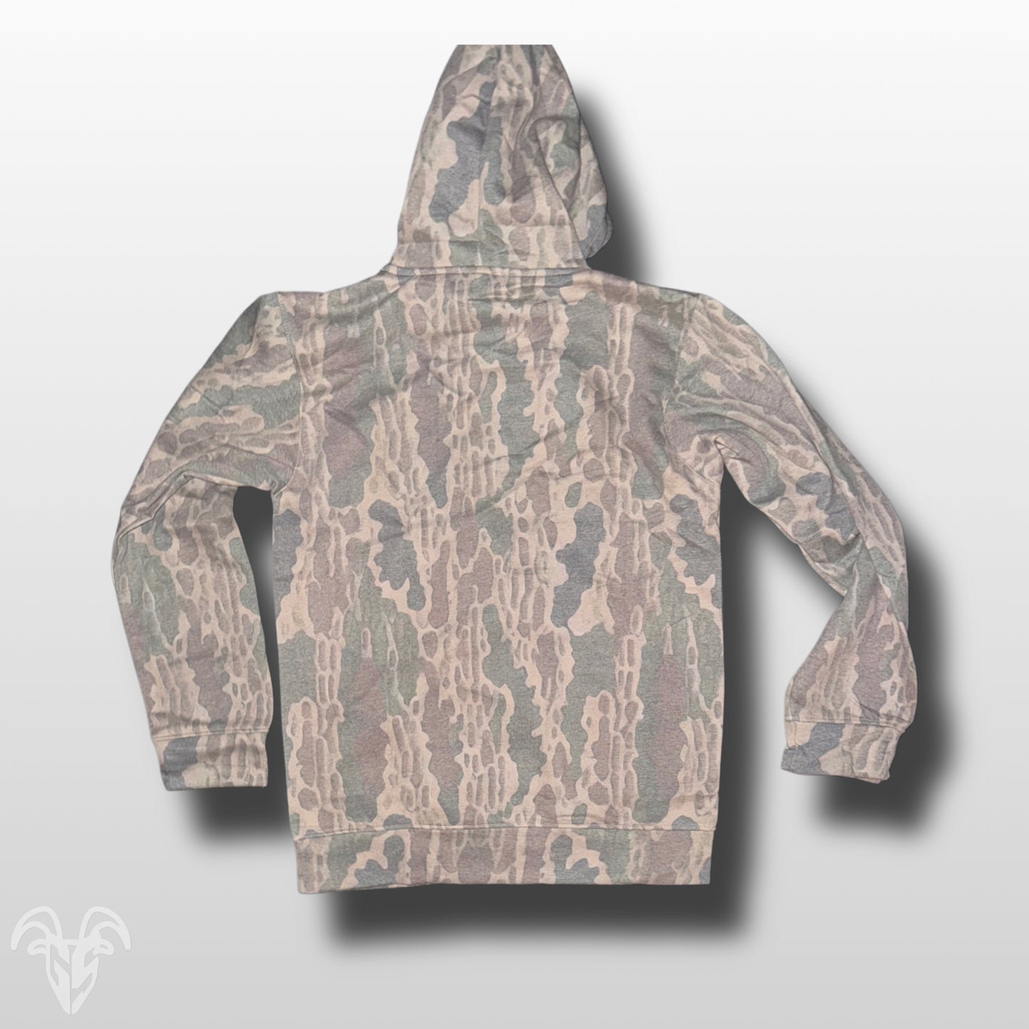 Goat Strength White Washed Bottomland Camo Hoodie - Bottomland Camouflage with White Washed overlay for Men & Women Sweaters, Realistic Camouflage