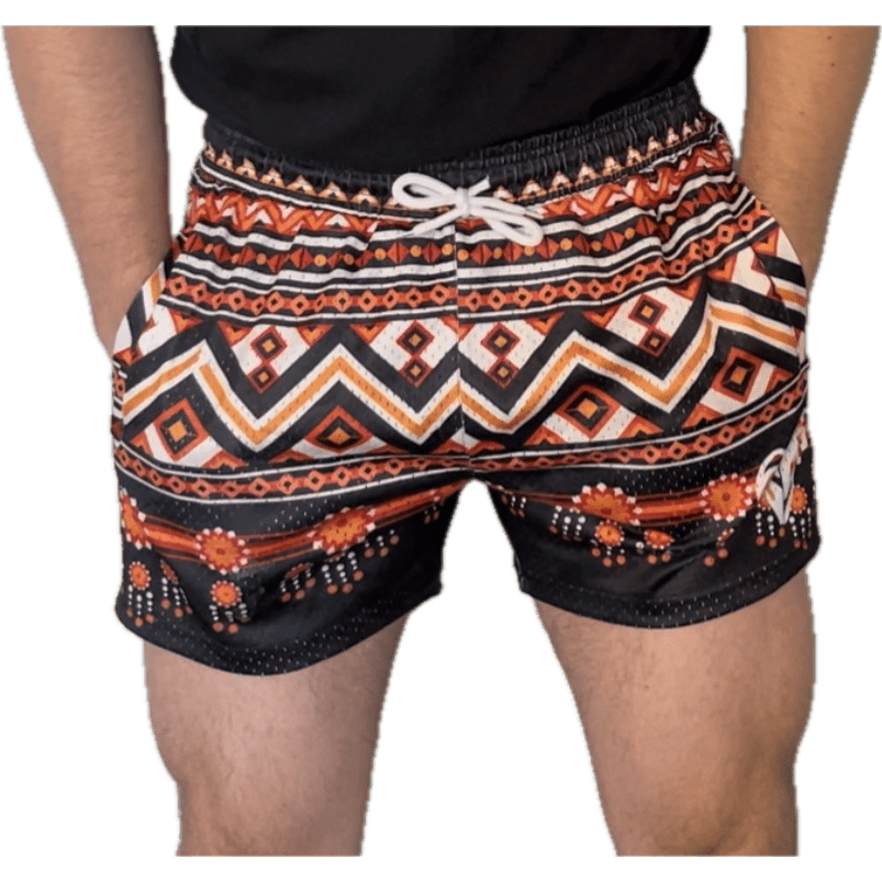 Goat Strength - Men’s 5 inch inseam shorts - Mesh athletic Tribal Camo design shorts - Tribal Camo design shorts - Zipper pockets - Men's Shorts