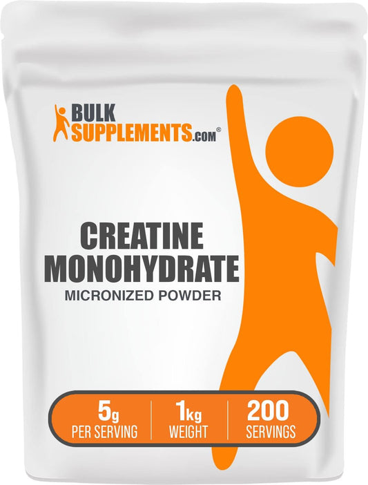 BULKSUPPLEMENTS.COM Creatine Monohydrate Powder - 5g (5000mg) of Micronized Creatine Powder per Serving, Creatine Pre Workout, Creatine for Building Muscle, Creatine Monohydrate 500g (1.1 lbs) - The GOAT Strength