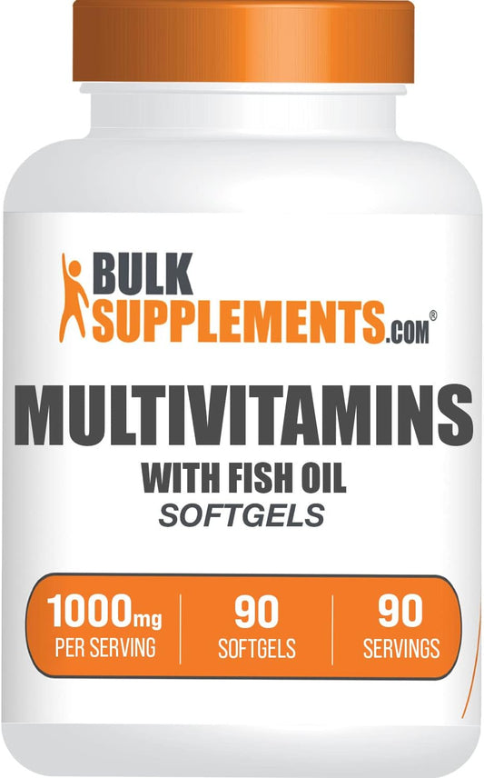 BULKSUPPLEMENTS.COM Multivitamin Softgels - Daily Multivitamin, Multimineral Supplement, Multivitamin for Adults - with Fish Oil, 1 Softgel per Serving - 300 Day Supply, 300 Softgels - The GOAT Strength