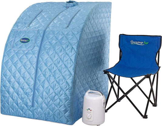 Durasage Lightweight Portable Personal Steam Sauna Spa for Relaxation at Home, 60 Minute Timer, 800 Watt Steam Generator, Chair Included - The GOAT Strength