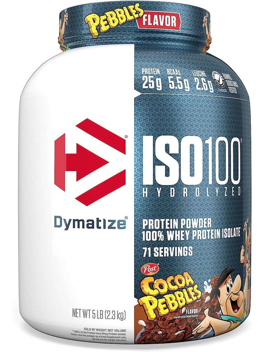 Dymatize ISO100 Hydrolyzed Protein Powder, 100% Whey Isolate Protein, 25g of Protein, 5.5g Gluten Free, Fast Absorbing, Easy Digesting, Gourmet Chocolate, 5 Pound - The GOAT Strength