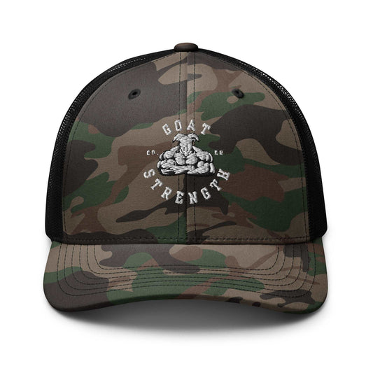 Embroidered Camouflage Gym Goat Strength hat - The GOAT Strength